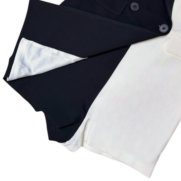 Endless Rose NWT Colorblock Contrast Blazer Romper Small Tuxedo Black White - Picture 6 of 12